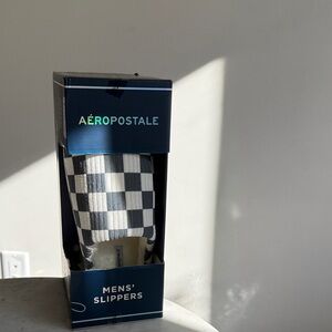 Aeropostale Black and White Checkered Men's Slippers